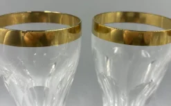Pamono Wine Glasses with 18K Gold Rim by Franz Kaspar for Glashütte, 1950s, Set of 6><noscript><img width=