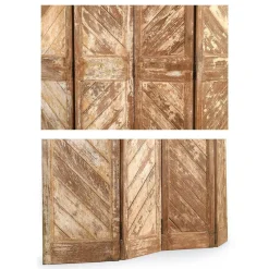 Pamono 4-Wing Wooden Screen with Patina-Finish, 1940s> Room Dividers & Screens