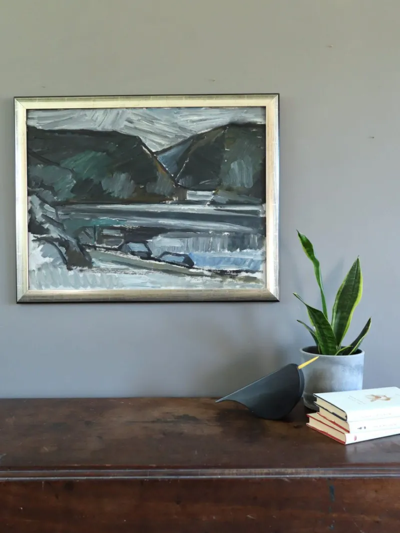 Pamono Winter Valley, Oil on Board, Framed> Painting