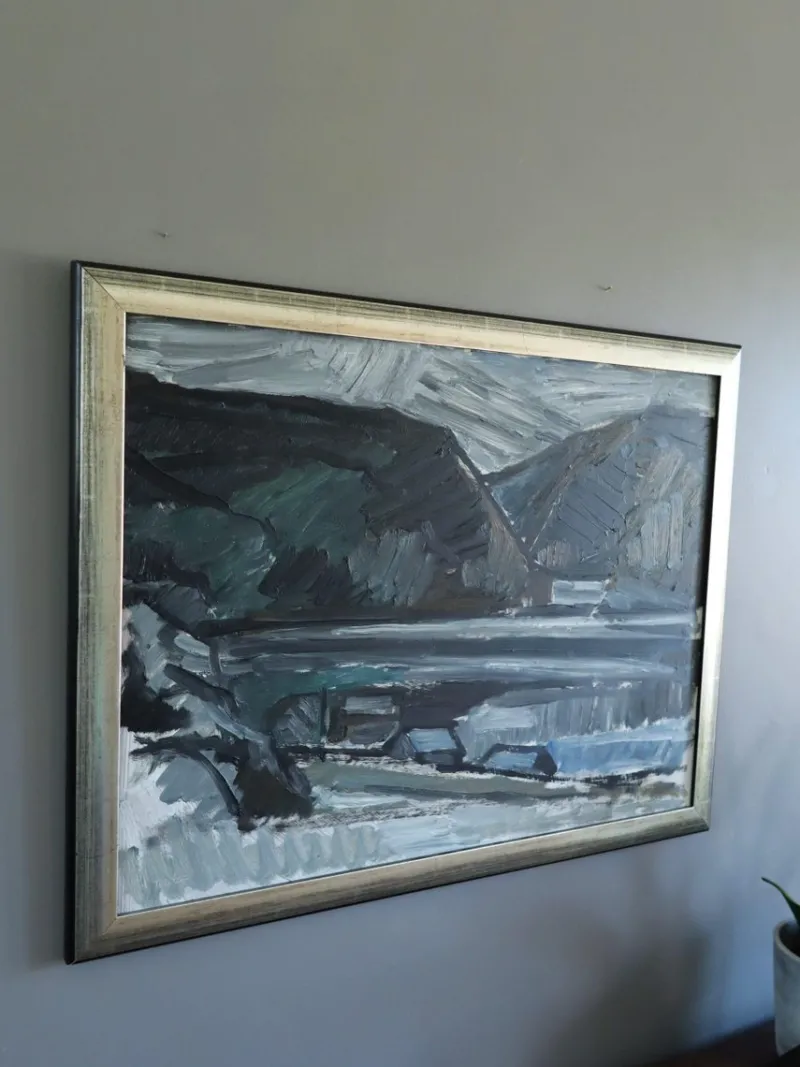 Pamono Winter Valley, Oil on Board, Framed> Painting