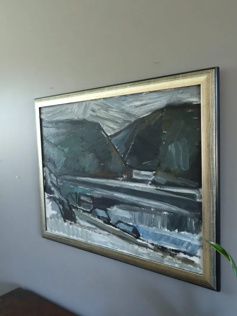 Pamono Winter Valley, Oil on Board, Framed> Painting