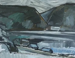 Pamono Winter Valley, Oil on Board, Framed><noscript><img width=
