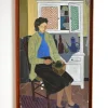 Hot Pamono Woman's Portrait Grinding Pepper, 1950s, Oil on Board, Framed