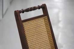 Online Pamono Wood and Cane Folding Chair, 1970s