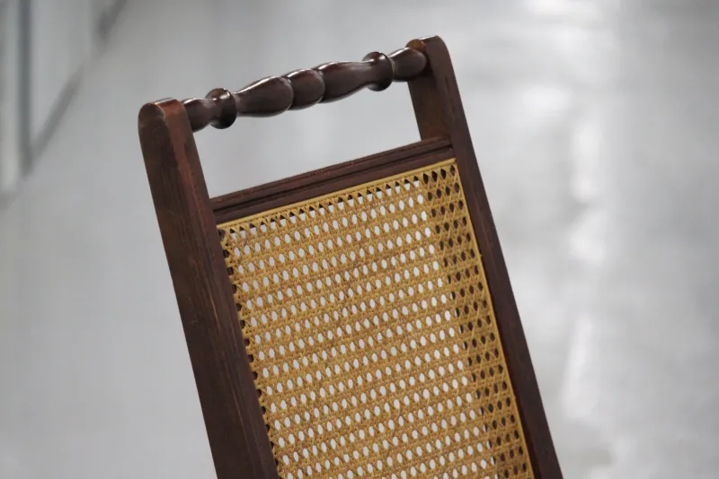 Online Pamono Wood and Cane Folding Chair, 1970s