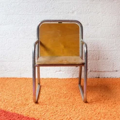 Outlet Pamono Wood and Chrome Tubular Childrens Chair, 1960s