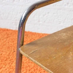 Outlet Pamono Wood and Chrome Tubular Childrens Chair, 1960s