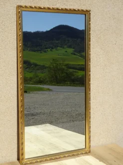 Best Pamono Wood and Gilded Stucco Mirror, 1950s