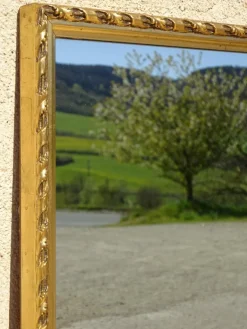 Best Pamono Wood and Gilded Stucco Mirror, 1950s