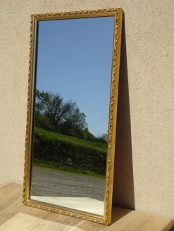 Best Pamono Wood and Gilded Stucco Mirror, 1950s