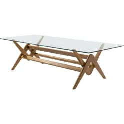 New Pamono Wood and Glass 056 Capitol Complex Table by Pierre Jeanneret for Cassina