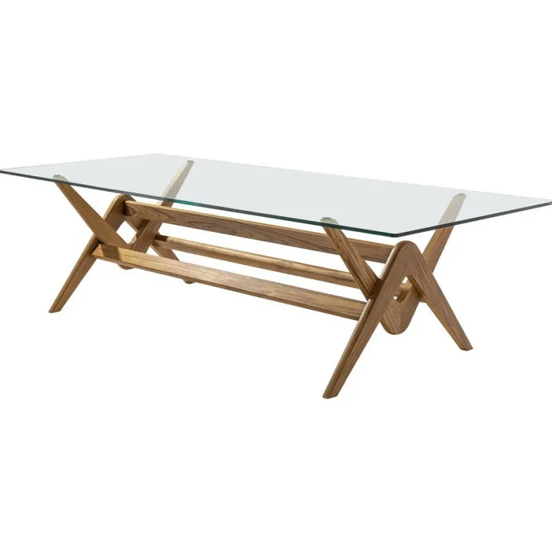 New Pamono Wood and Glass 056 Capitol Complex Table by Pierre Jeanneret for Cassina