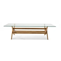New Pamono Wood and Glass 056 Capitol Complex Table by Pierre Jeanneret for Cassina