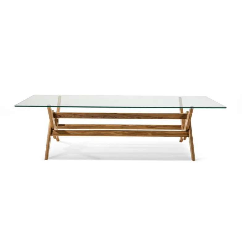 New Pamono Wood and Glass 056 Capitol Complex Table by Pierre Jeanneret for Cassina