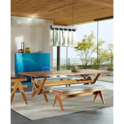 New Pamono Wood and Glass 056 Capitol Complex Table by Pierre Jeanneret for Cassina