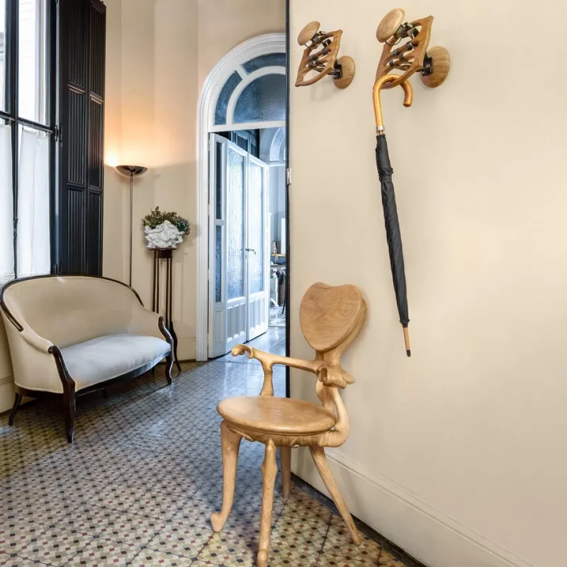 Outlet Pamono Wood and Metal Calvet Hanger by Antoni Gaudi