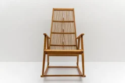 Pamono Wood and Rattan Rocking Chair from Deutsche Werkstätten Hellerau, 1960s