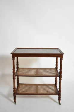 Pamono Wood, Cane and Marble Trolley, 19th Century> Serving Bar Carts & Trolleys