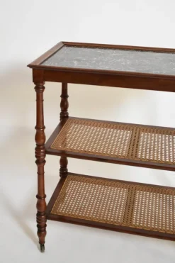 Pamono Wood, Cane and Marble Trolley, 19th Century><noscript><img width=