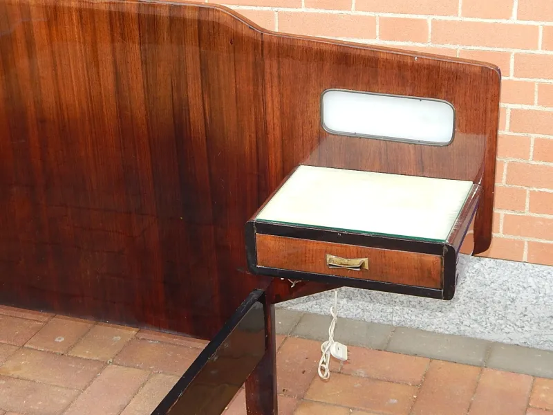Pamono Wood Double Bed, 1950s> Beds & Bedroom Sets