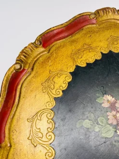 New Pamono Wood Florentine Tray, Italy, 1960s