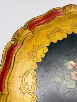 New Pamono Wood Florentine Tray, Italy, 1960s
