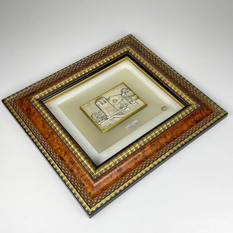 Pamono Wood, Gold & Silver Relief Picture Collection AG3, Italy, 1990s