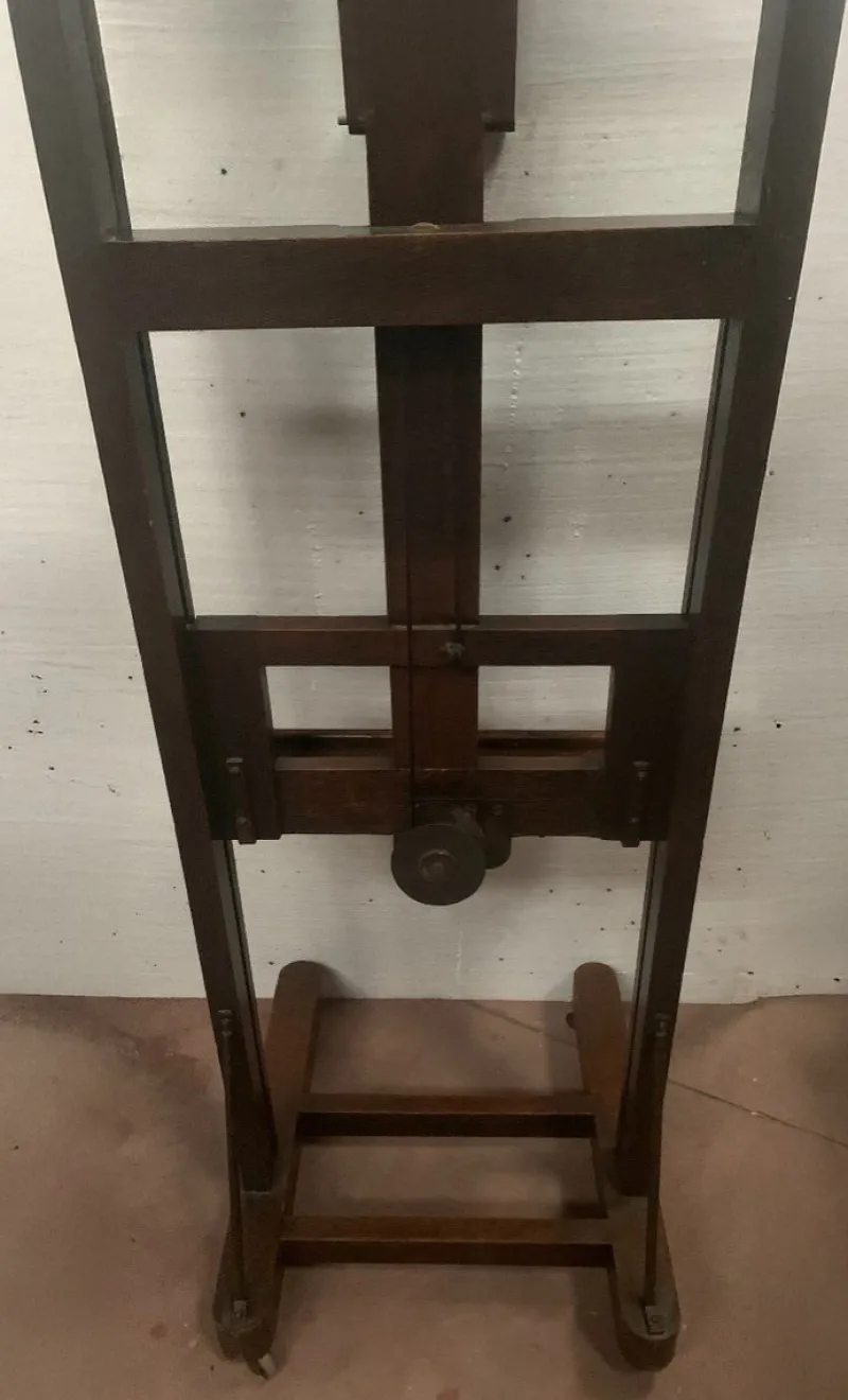 Pamono Wood Rack and Pinion Easel, 20th Century