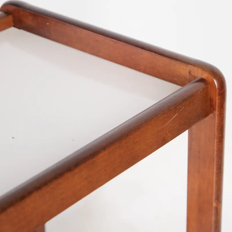 Pamono Wooden and Laminate Trolleys, 1970s, Set of 2> Serving Bar Carts & Trolleys