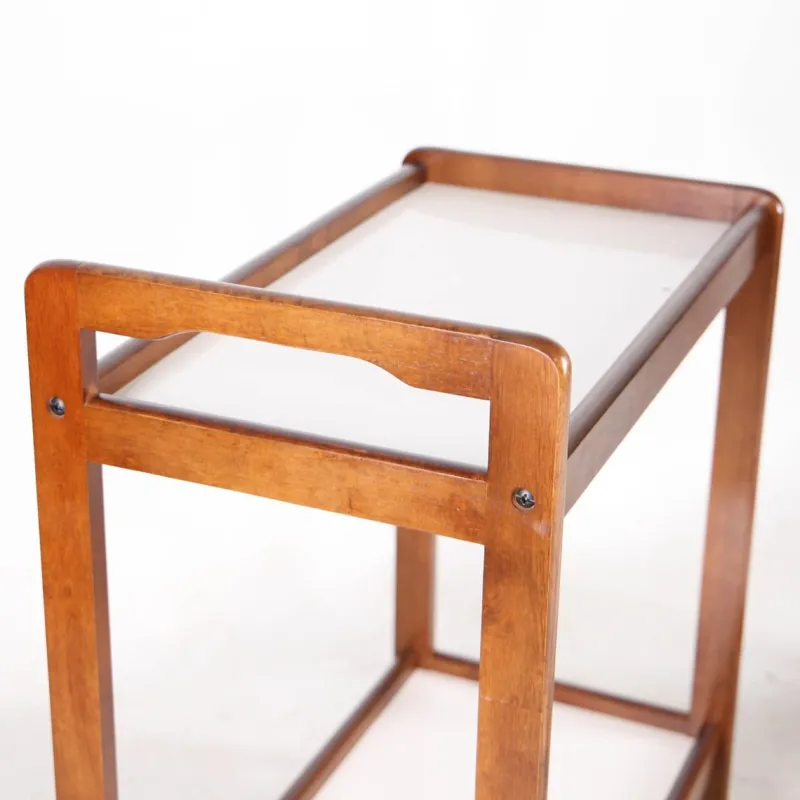 Pamono Wooden and Laminate Trolleys, 1970s, Set of 2> Serving Bar Carts & Trolleys