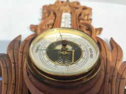 Pamono Wooden Barometer & Thermometer, 1920s><noscript><img width=