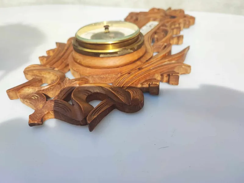 Pamono Wooden Barometer & Thermometer, 1920s> Clocks