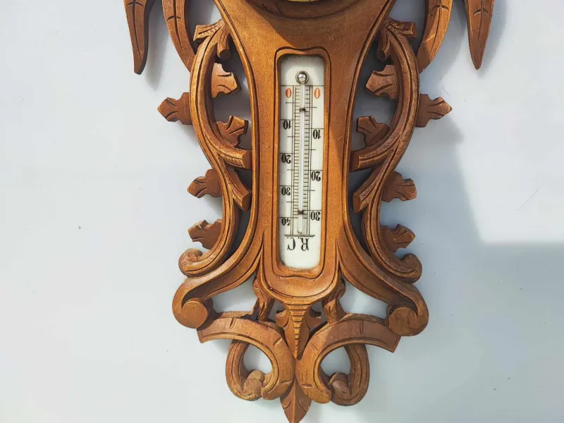 Pamono Wooden Barometer & Thermometer, 1920s> Clocks