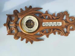 Pamono Wooden Barometer & Thermometer, 1920s><noscript><img width=