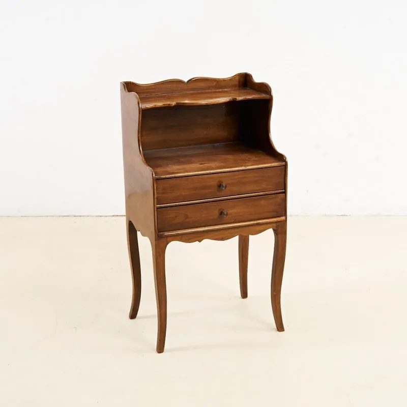 Pamono Wooden Bedside Table with Two Drawers> Nightstands