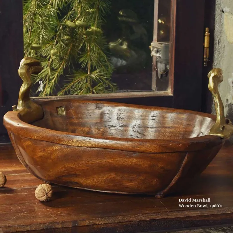 Outlet Pamono Wooden Bowl by David Marshall, 1980s