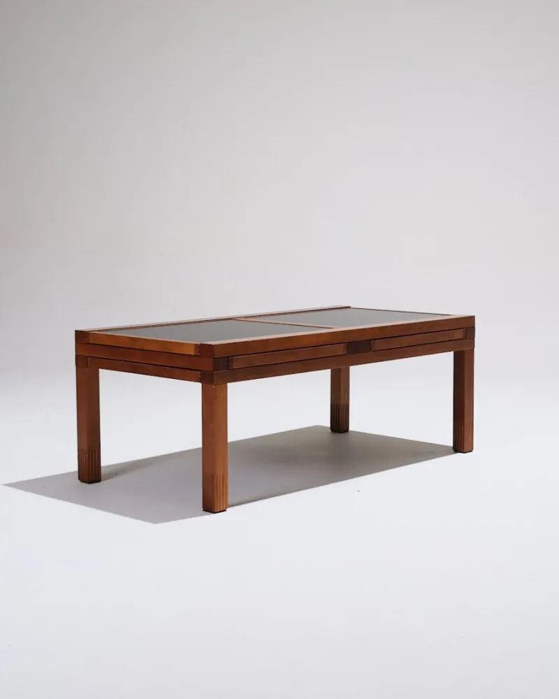 Pamono Wooden Coffee Table by Bernard Vuarnesson, 1970s