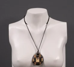 Outlet Pamono Wooden Costume Jewelry Pendant, 1980s
