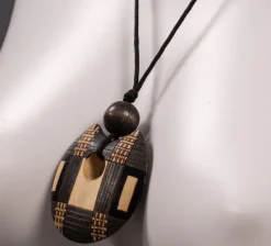 Outlet Pamono Wooden Costume Jewelry Pendant, 1980s