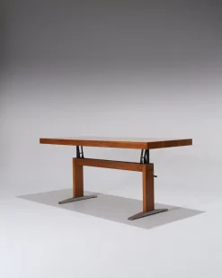 Best Pamono Wooden Height-Adjustable Dining Table, 1970s