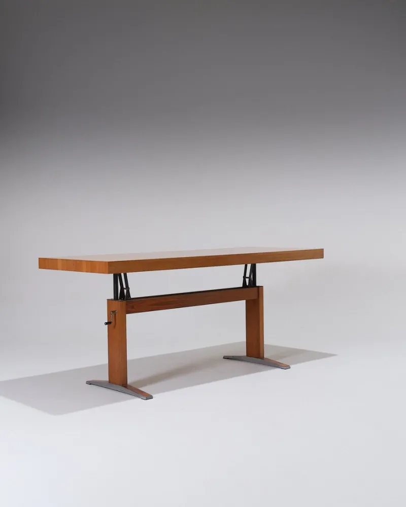 Best Pamono Wooden Height-Adjustable Dining Table, 1970s