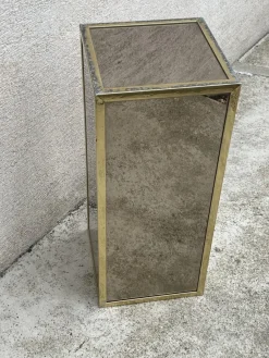 Pamono Wooden Pedestal Column in Chrome Plated, 1970s> Pedestals And Columns