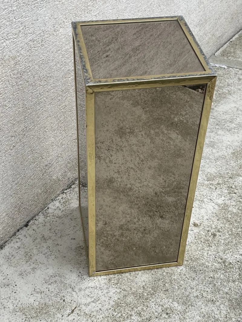 Pamono Wooden Pedestal Column in Chrome Plated, 1970s> Pedestals And Columns