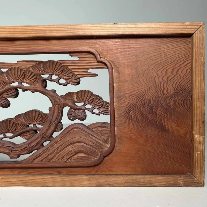 Outlet Pamono Wooden Ranma Temple Mountain Landscape, Japan, 1920s