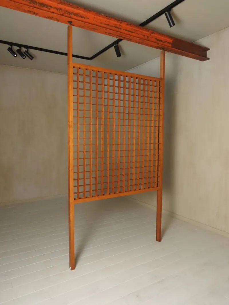 Hot Pamono Wooden Room Divider with Lattice Design, 1960