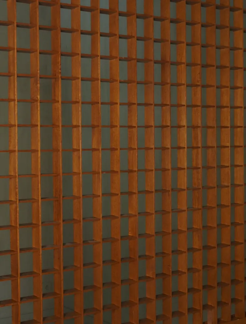 Hot Pamono Wooden Room Divider with Lattice Design, 1960