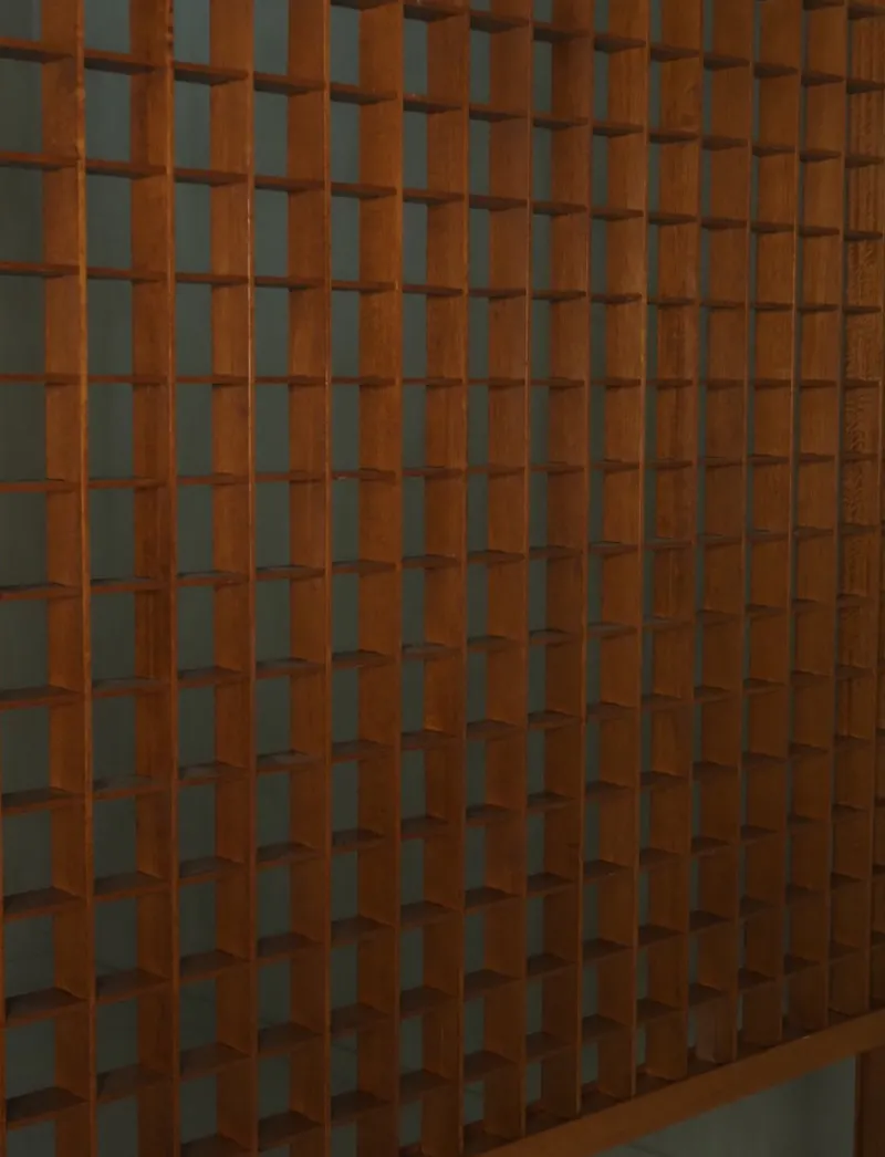 Hot Pamono Wooden Room Divider with Lattice Design, 1960