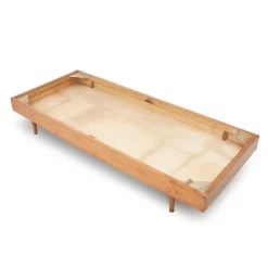 Pamono Wooden Single Bed, 1950s><noscript><img width=