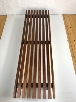 Pamono Wooden Slatted Bench from the Wiener Werkstätten, 1960s><noscript><img width=