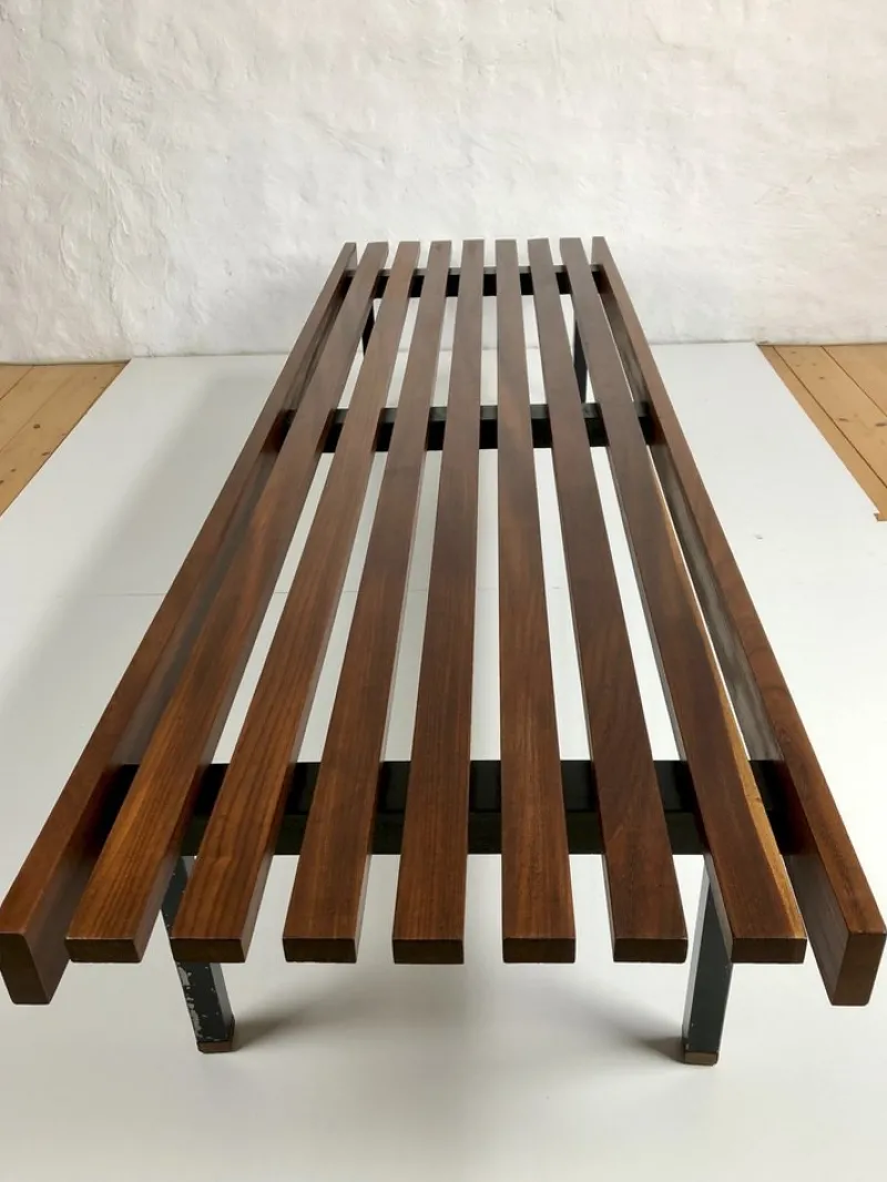 Pamono Wooden Slatted Bench from the Wiener Werkstätten, 1960s> Benches